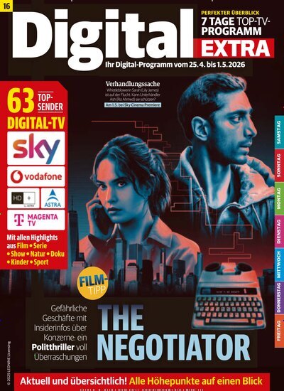 Titelbild der Ausgabe 16/2026 von Digital EXTRA. Diese Zeitschrift und viele weitere Programmzeitschriften als Abo oder epaper bei United Kiosk online kaufen.