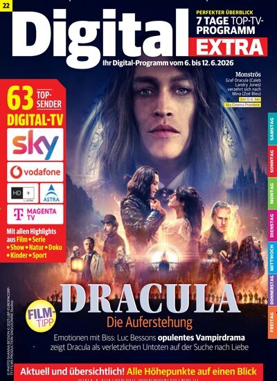 Titelbild der Ausgabe 22/2026 von Digital EXTRA. Diese Zeitschrift und viele weitere Programmzeitschriften als Abo oder epaper bei United Kiosk online kaufen.