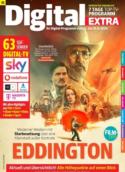 Titelbild der Ausgabe 33/2026 von Digital EXTRA. Diese Zeitschrift und viele weitere Programmzeitschriften als Abo oder epaper bei United Kiosk online kaufen.
