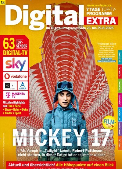 Titelbild der Ausgabe 34/2025 von Digital EXTRA. Diese Zeitschrift und viele weitere Programmzeitschriften als Abo oder epaper bei United Kiosk online kaufen.