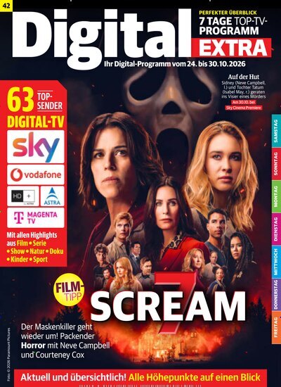 Titelbild der Ausgabe 42/2026 von Digital EXTRA. Diese Zeitschrift und viele weitere Programmzeitschriften als Abo oder epaper bei United Kiosk online kaufen.
