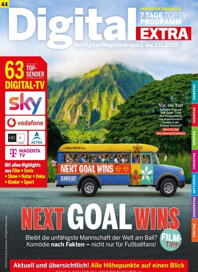 Titelbild der Ausgabe 44/2025 von Digital EXTRA. Diese Zeitschrift und viele weitere Programmzeitschriften als Abo oder epaper bei United Kiosk online kaufen.