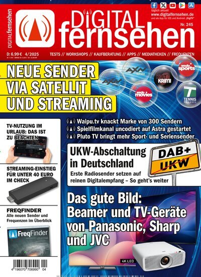 Titelbild der Ausgabe 4/2025 von Digital Fernsehen. Diese Zeitschrift und viele weitere Audiomagazine, Filmmagazine und Fotozeitschriften als Abo oder epaper bei United Kiosk online kaufen.