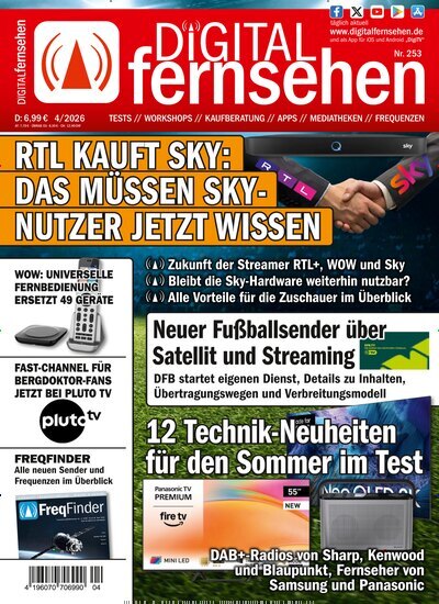 Titelbild der Ausgabe 4/2026 von Digital Fernsehen. Diese Zeitschrift und viele weitere Audiomagazine, Filmmagazine und Fotozeitschriften als Abo oder epaper bei United Kiosk online kaufen.
