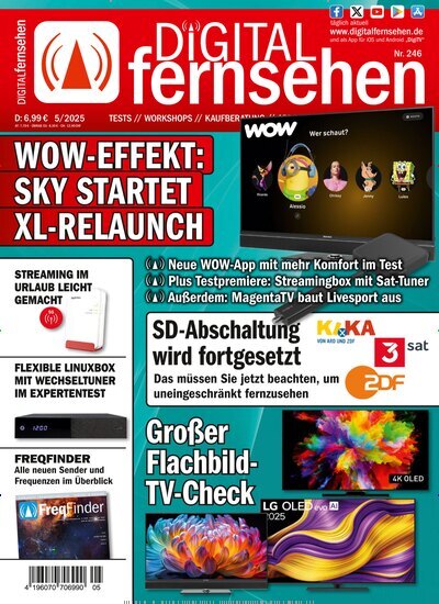 Titelbild der Ausgabe 5/2025 von Digital Fernsehen. Diese Zeitschrift und viele weitere Audiomagazine, Filmmagazine und Fotozeitschriften als Abo oder epaper bei United Kiosk online kaufen.
