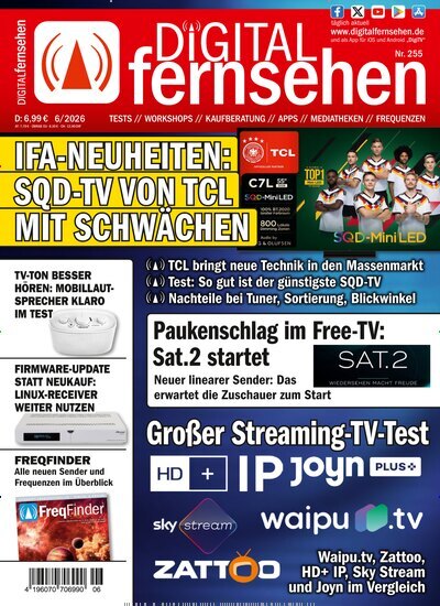 Titelbild der Ausgabe 6/2026 von Digital Fernsehen. Diese Zeitschrift und viele weitere Audiomagazine, Filmmagazine und Fotozeitschriften als Abo oder epaper bei United Kiosk online kaufen.