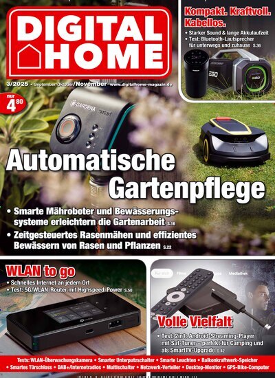 Titelbild der Ausgabe 3/2025 von Digital Home. Diese Zeitschrift und viele weitere Audiomagazine, Filmmagazine und Fotozeitschriften als Abo oder epaper bei United Kiosk online kaufen.