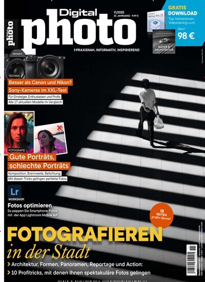 Titelbild der Ausgabe 11/2025 von DigitalPHOTO. Diese Zeitschrift und viele weitere Audiomagazine, Filmmagazine und Fotozeitschriften als Abo oder epaper bei United Kiosk online kaufen.