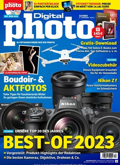 Titelbild der Ausgabe 12/2023 von DigitalPHOTO. Diese Zeitschrift und viele weitere Audiomagazine, Filmmagazine und Fotozeitschriften als Abo oder epaper bei United Kiosk online kaufen.