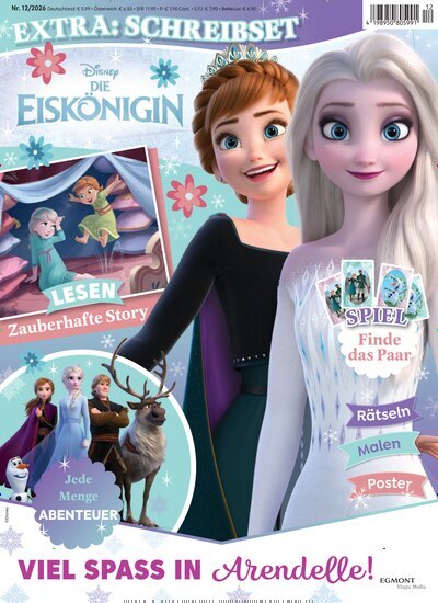 Titelbild der Ausgabe 12/2026 von Disney Die Eiskönigin. Diese Zeitschrift und viele weitere Jugendzeitschriften und Kinderzeitschriften als Abo oder epaper bei United Kiosk online kaufen.