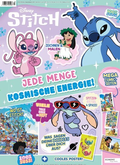 Titelbild der Ausgabe 3/2026 von Disney Stitch. Diese Zeitschrift und viele weitere Jugendzeitschriften und Kinderzeitschriften als Abo oder epaper bei United Kiosk online kaufen.