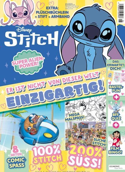 Titelbild der Ausgabe 6/2025 von Disney Stitch. Diese Zeitschrift und viele weitere Jugendzeitschriften und Kinderzeitschriften als Abo oder epaper bei United Kiosk online kaufen.