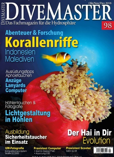 Divemaster Kombi-Abo aktuelles Titelbild Ausgabe 4/2018 Aktuelles Titelbild von Divemaster Kombi-Abo. Entdecken Sie jetzt die Ausgabe 4/2018. Lesen Sie gerne Sportmagazine? Dann empfehlen wir Ihnen Divemaster Kombi-Abo als Kombi-Abo zum Lesen als gedruckte Ausgabe, als digitale Ausgabe im Web und als epaper per App.