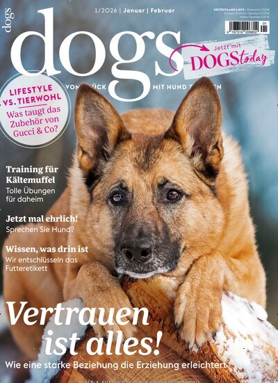 Titelbild der Ausgabe 1/2026 von Dogs. Diese Zeitschrift und viele weitere Elternzeitschriften und Tierzeitschriften als Abo oder epaper bei United Kiosk online kaufen.