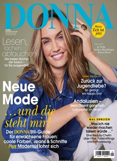 Titelbild der Ausgabe 9/2026 von Donna. Diese Zeitschrift und viele weitere Frauenzeitschriften als Abo oder epaper bei United Kiosk online kaufen.