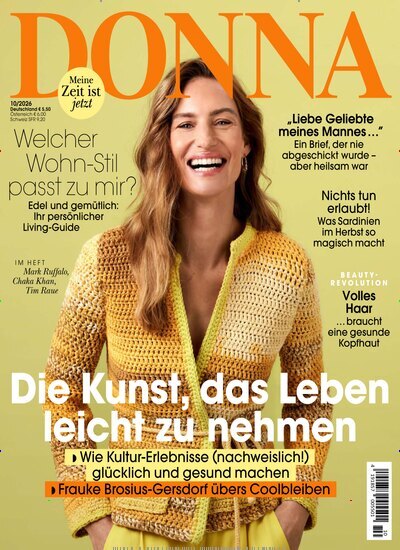 Titelbild der Ausgabe 10/2026 von Donna. Diese Zeitschrift und viele weitere Frauenzeitschriften als Abo oder epaper bei United Kiosk online kaufen.