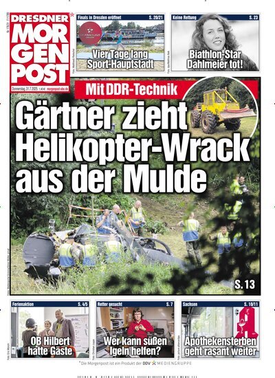 Titelbild der Ausgabe 178/2025 von Dresdner Morgenpost. Diese Zeitschrift und viele weitere Zeitungsabos als Abo oder epaper bei United Kiosk online kaufen.