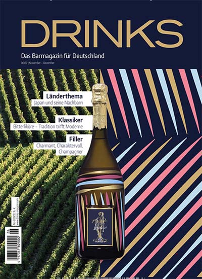 Titelbild der Ausgabe 6/2022 von Drinks - Barmagazin für Deutschland. Diese Zeitschrift und viele weitere Gastronomiezeitschriften, Fashionmagazine, Beautymagazine als Abo oder epaper bei United Kiosk online kaufen.