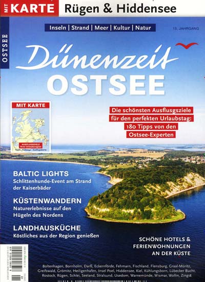 Titelbild der Ausgabe 1/2023 von Dünenzeit Ostsee. Diese Zeitschrift und viele weitere Reisemagazine, Freizeitmagazine und Wissensmagazine als Abo oder epaper bei United Kiosk online kaufen.