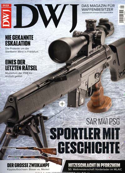 Titelbild der Ausgabe 1/2023 von DWJ - Deutsches Waffen-Journal. Diese Zeitschrift und viele weitere Reisemagazine, Freizeitmagazine und Wissensmagazine als Abo oder epaper bei United Kiosk online kaufen.