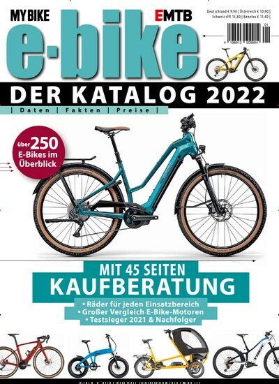 Titelbild der Ausgabe 1/2022 von e-Bike Katalog. Diese Zeitschrift und viele weitere Sportmagazine als Abo oder epaper bei United Kiosk online kaufen.