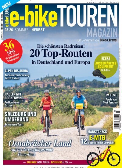Titelbild der Ausgabe 3/2026 von e-bike Touren Magazin. Diese Zeitschrift und viele weitere Sportmagazine als Abo oder epaper bei United Kiosk online kaufen.