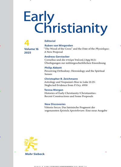 Titelbild der Ausgabe 4/2025 von Early Christianity (EC). Diese Zeitschrift und viele weitere Kunstmagazine und Kulturmagazine als Abo oder epaper bei United Kiosk online kaufen.