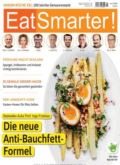 Titelbild der Ausgabe 2/2026 von EatSmarter!. Diese Zeitschrift und viele weitere Kochzeitschriften und Backzeitschriften als Abo oder epaper bei United Kiosk online kaufen.