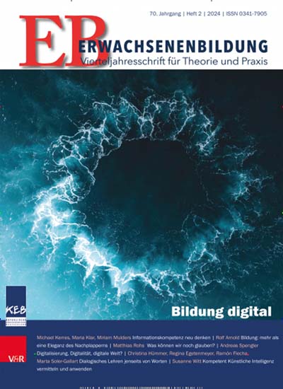 Titelbild der Ausgabe 2/2024 von EB Erwachsenenbildung. Diese Zeitschrift und viele weitere Zeitschriften für Pädagogik als Abo oder epaper bei United Kiosk online kaufen.