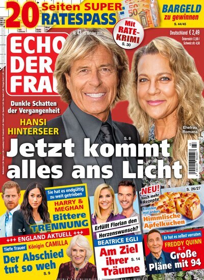 Titelbild der Ausgabe 43/2025 von Echo der Frau. Diese Zeitschrift und viele weitere Frauenzeitschriften als Abo oder epaper bei United Kiosk online kaufen.