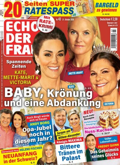 Titelbild der Ausgabe 43/2026 von Echo der Frau. Diese Zeitschrift und viele weitere Frauenzeitschriften als Abo oder epaper bei United Kiosk online kaufen.