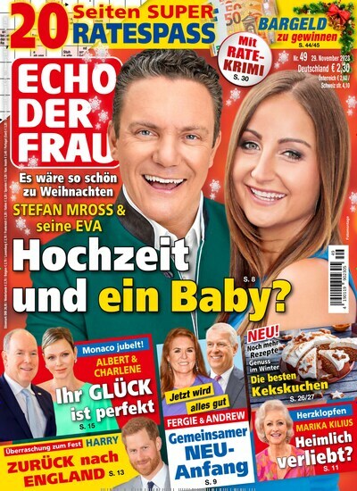 Titelbild der Ausgabe 49/2023 von Echo der Frau. Diese Zeitschrift und viele weitere Frauenzeitschriften als Abo oder epaper bei United Kiosk online kaufen.