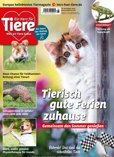 Titelbild der Ausgabe 8/2025 von Ein Herz für Tiere. Diese Zeitschrift und viele weitere Elternzeitschriften und Tierzeitschriften als Abo oder epaper bei United Kiosk online kaufen.