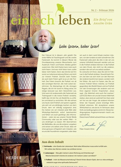 Titelbild der Ausgabe 2/2026 von einfach leben. Diese Zeitschrift und viele weitere Kunstmagazine und Kulturmagazine als Abo oder epaper bei United Kiosk online kaufen.