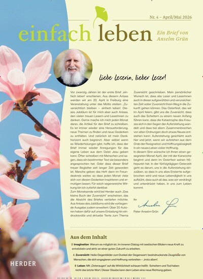 Titelbild der Ausgabe 4/2026 von einfach leben. Diese Zeitschrift und viele weitere Kunstmagazine und Kulturmagazine als Abo oder epaper bei United Kiosk online kaufen.