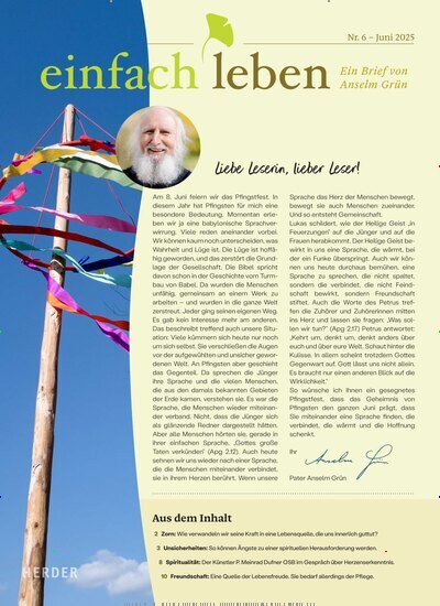 Titelbild der Ausgabe 6/2025 von einfach leben. Diese Zeitschrift und viele weitere Kunstmagazine und Kulturmagazine als Abo oder epaper bei United Kiosk online kaufen.