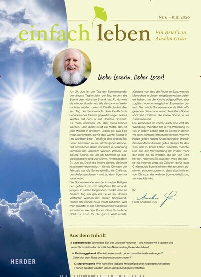 Titelbild der Ausgabe 6/2026 von einfach leben. Diese Zeitschrift und viele weitere Kunstmagazine und Kulturmagazine als Abo oder epaper bei United Kiosk online kaufen.