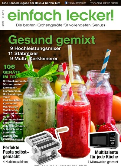 Titelbild der Ausgabe 1/2023 von einfach lecker!. Diese Zeitschrift und viele weitere Wirtschaftsmagazine und Politikmagazine als Abo oder epaper bei United Kiosk online kaufen.