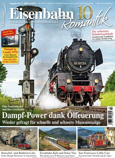 Titelbild der Ausgabe 2/2024 von Eisenbahn-Romantik. Diese Zeitschrift und viele weitere Reisemagazine, Freizeitmagazine und Wissensmagazine als Abo oder epaper bei United Kiosk online kaufen.