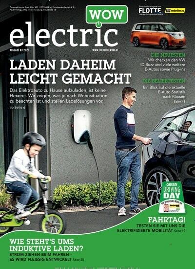 Titelbild der Ausgabe 3/2022 von electric wow. Diese Zeitschrift und viele weitere Automagazine und Motorradzeitschriften als Abo oder epaper bei United Kiosk online kaufen.