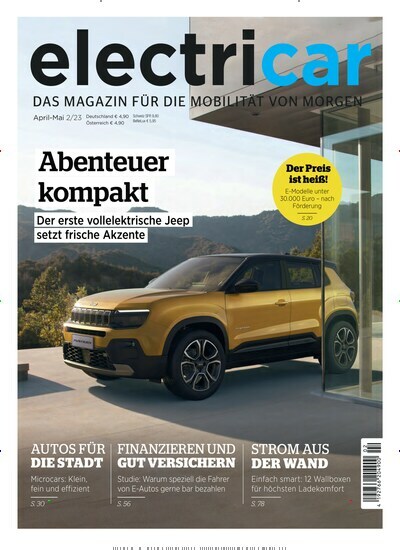 Titelbild der Ausgabe 2/2023 von electricar. Diese Zeitschrift und viele weitere Audiomagazine, Filmmagazine und Fotozeitschriften als Abo oder epaper bei United Kiosk online kaufen.