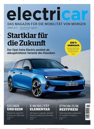Titelbild der Ausgabe 3/2023 von electricar. Diese Zeitschrift und viele weitere Audiomagazine, Filmmagazine und Fotozeitschriften als Abo oder epaper bei United Kiosk online kaufen.