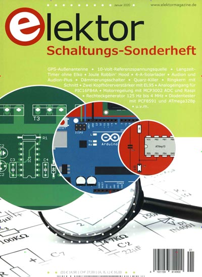 Titelbild der Ausgabe 1/2020 von Elektor. Diese Zeitschrift und viele weitere Audiomagazine, Filmmagazine und Fotozeitschriften als Abo oder epaper bei United Kiosk online kaufen.