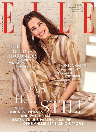 Titelbild der Ausgabe 6/2024 von Elle. Diese Zeitschrift und viele weitere Modemagazine und DIY-Magazine als Abo oder epaper bei United Kiosk online kaufen.