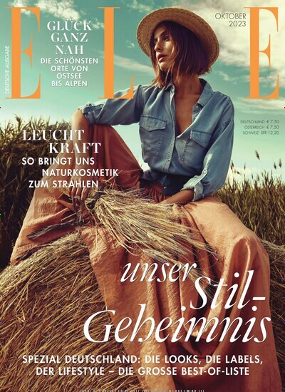 Titelbild der Ausgabe 10/2023 von Elle. Diese Zeitschrift und viele weitere Modemagazine und DIY-Magazine als Abo oder epaper bei United Kiosk online kaufen.