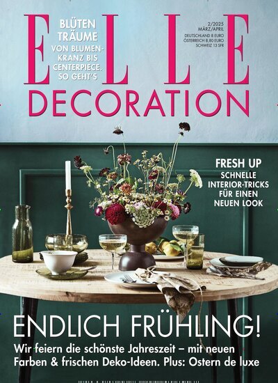 Titelbild der Ausgabe 2/2025 von Elle Decoration. Diese Zeitschrift und viele weitere Gartenzeitschriften und Wohnzeitschriften als Abo oder epaper bei United Kiosk online kaufen.