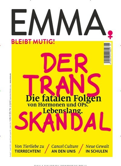 Titelbild der Ausgabe 5/2023 von EMMA. Diese Zeitschrift und viele weitere Frauenzeitschriften als Abo oder epaper bei United Kiosk online kaufen.