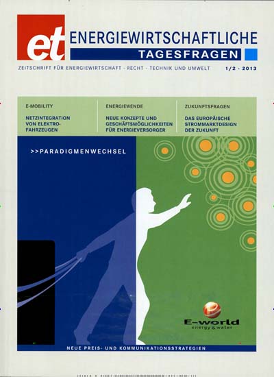 Energiewirtschaftliche Tagesfragen aktuelles Titelbild Ausgabe 2/2013 Aktuelles Titelbild von Energiewirtschaftliche Tagesfragen. Entdecken Sie jetzt die Ausgabe 2/2013. Lesen Sie gerne Naturzeitschriften, Landwirtschaftszeitungen und Umweltmagazine? Dann empfehlen wir Ihnen Energiewirtschaftliche Tagesfragen als Abo oder Geschenkabo.