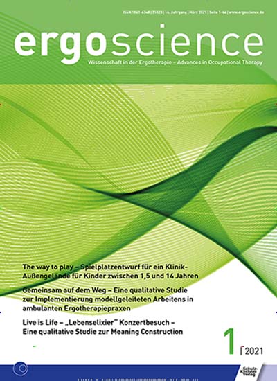 Titelbild der Ausgabe 1/2021 von ergoscience. Diese Zeitschrift und viele weitere Pflegezeitschriften und medizinische Fachzeitschriften als Abo oder epaper bei United Kiosk online kaufen.