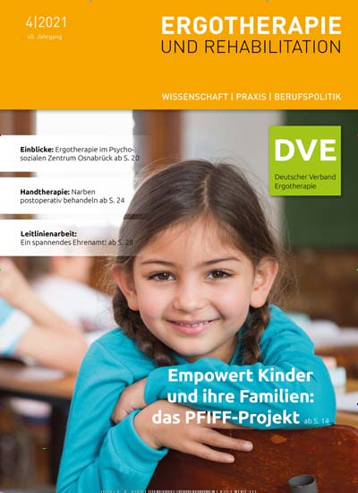 Titelbild der Ausgabe 4/2021 von Ergotherapie und Rehabilitation. Diese Zeitschrift und viele weitere Pflegezeitschriften und medizinische Fachzeitschriften als Abo oder epaper bei United Kiosk online kaufen.